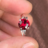 Peachy Red Natural Pyrope Garnet Stone